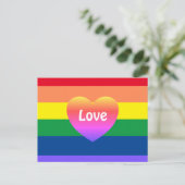 Gay Pride Rainbow Colorful Heart LGBTQ Briefkaart (Staand voorkant)