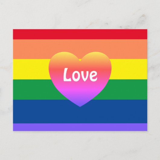 Gay Pride Rainbow Colorful Heart LGBTQ Briefkaart (Voorkant)