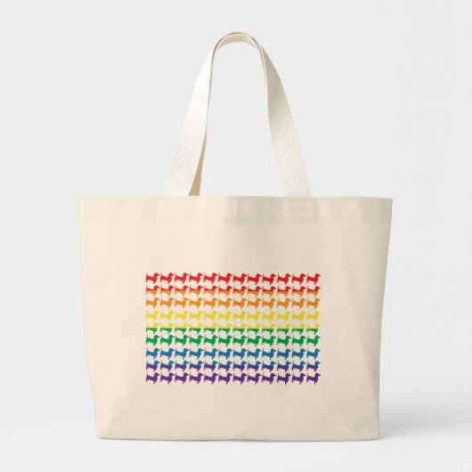Gay Pride Rainbow Dachshunds Grote Tote Bag (Voorkant)