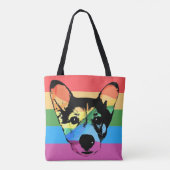 Gay Pride Rainbow Dog Tote Bag (Achterkant)