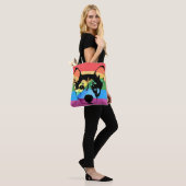 Gay Pride Rainbow Dog Tote Bag (Op model)