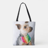 Gay Pride Rainbow Dog | Yorkshire Terrier Tote Bag (Achterkant)