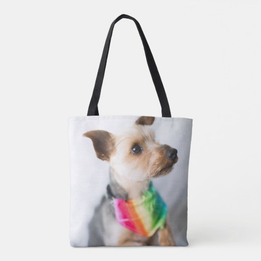 Gay Pride Rainbow Dog | Yorkshire Terrier Tote Bag (Achterkant)