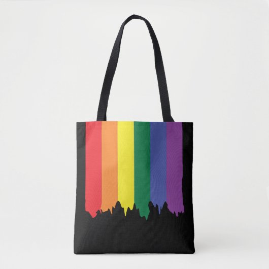 Gay Pride Rainbow Dripping Paint Tote Bag (Voorkant)