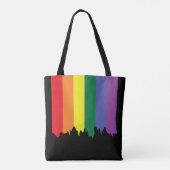 Gay Pride Rainbow Dripping Paint Tote Bag (Achterkant)