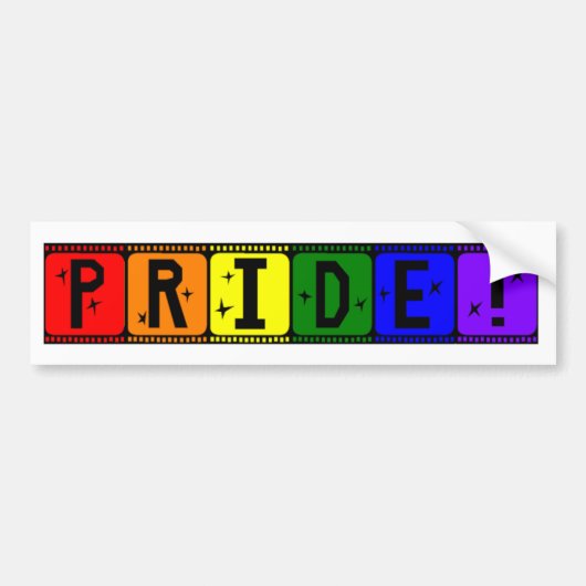Gay Pride Rainbow Filmstrip Bumpersticker (Voorkant)