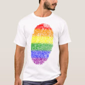 Gay Pride Rainbow Fingerprint T-shirt (Voorkant)