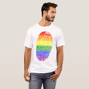 Gay Pride Rainbow Fingerprint T-shirt