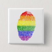 Gay Pride Rainbow Fingerprint Vierkante Button 5,1 Cm (Voorkant)