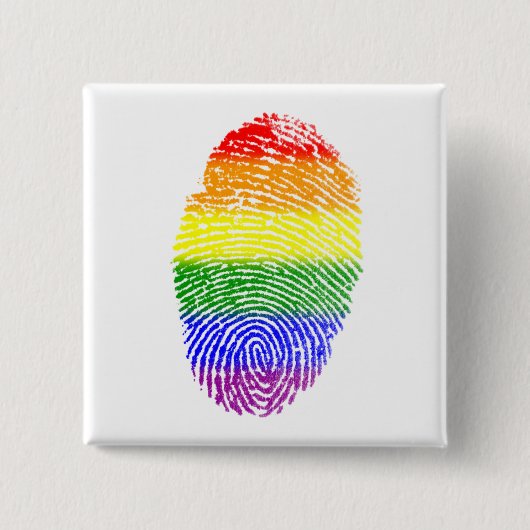 Gay Pride Rainbow Fingerprint Vierkante Button 5,1 Cm (Voorkant)
