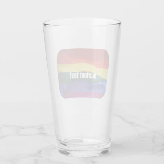 Gay Pride Rainbow Flag Aangepaste tekst Glas (Achterkant)