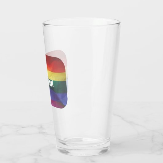Gay Pride Rainbow Flag Aangepaste tekst Glas (Links)