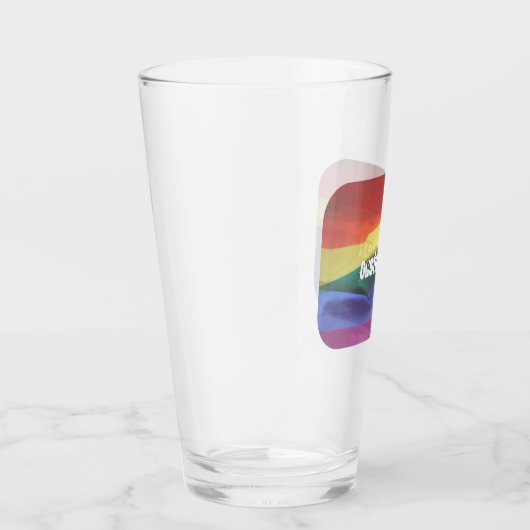 Gay Pride Rainbow Flag Aangepaste tekst Glas (Rechts)