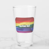 Gay Pride Rainbow Flag Aangepaste tekst Glas (Voorkant)