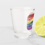 Gay Pride Rainbow Flag Aangepaste tekst Shot Glas (Links)