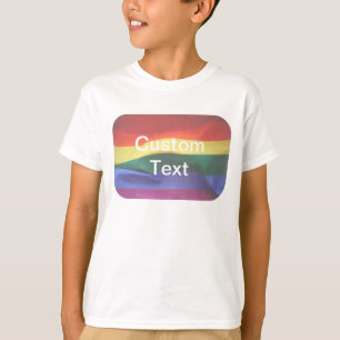 Gay Pride Rainbow Flag Aangepaste tekst T-shirt