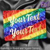 Gay Pride Rainbow Flag Aangepaste tekst toevoegen  Folie Feestdagenkaart