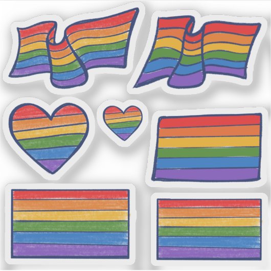 Gay Pride Rainbow Flag Art Sticker (Voorkant)