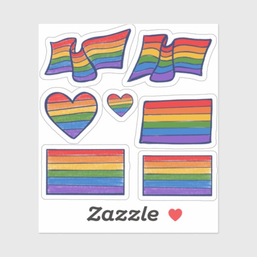 Gay Pride Rainbow Flag Art Sticker (Vel)