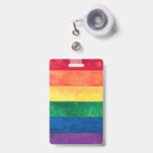 Gay Pride Rainbow Flag Badge (Front with Retractable)