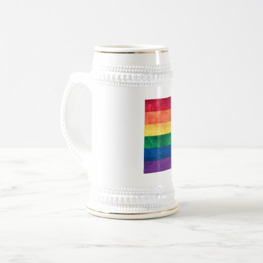 Gay Pride Rainbow Flag Bierpul (Voorkant links)