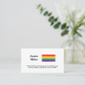 Gay Pride Rainbow Flag Brush Style Minimalist Visitekaartje (Staand voorkant)