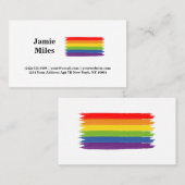 Gay Pride Rainbow Flag Brush Style Minimalist Visitekaartje (Voorkant / Achterkant)