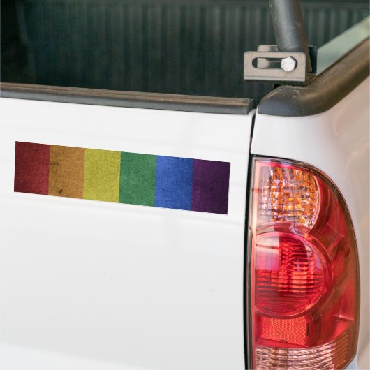 Gay Pride Rainbow Flag Bumpersticker (Op Truck)