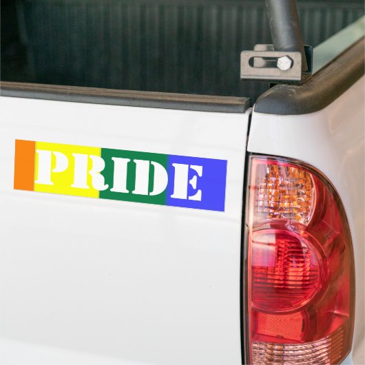 Gay Pride Rainbow Flag Bumpersticker (Op Truck)