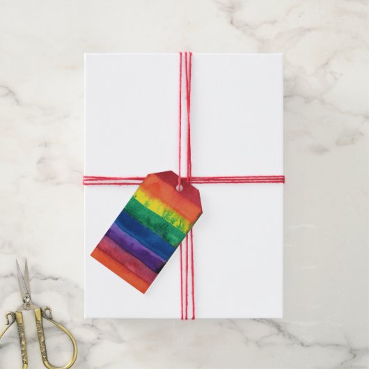 Gay Pride Rainbow Flag Cadeaulabel (Met Touw)