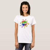 Gay Pride Rainbow Flag Colors Splash T-shirt (Voorkant volledig)