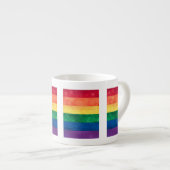 Gay Pride Rainbow Flag Espresso Kop (Voorkant rechts)