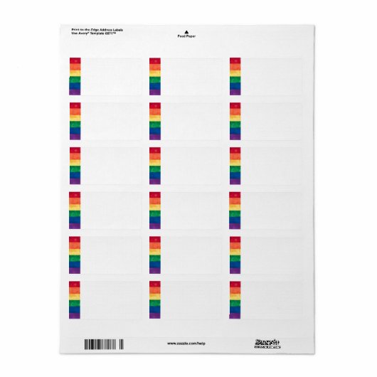 Gay Pride Rainbow Flag Etiket (Full Sheet)