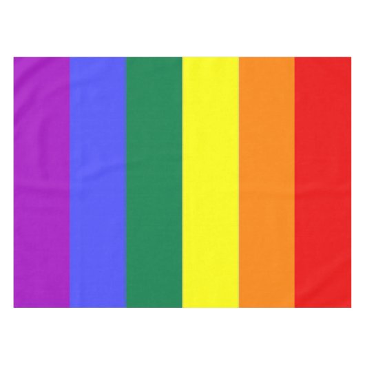 Gay Pride Rainbow Flag Gestreept patroon Tafelkleed (Voorkant (Horizontaal))