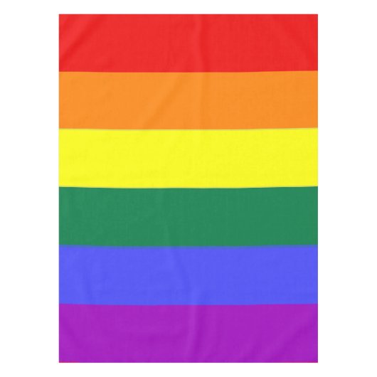 Gay Pride Rainbow Flag Gestreept patroon Tafelkleed (Voorkant)