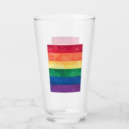 Gay Pride Rainbow Flag Glas (Achterkant)