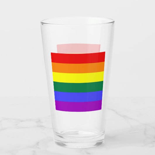 Gay Pride Rainbow Flag Glas (Achterkant)