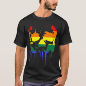 Gay Pride Rainbow Flag Halloween Skull Shirt (Voorkant)