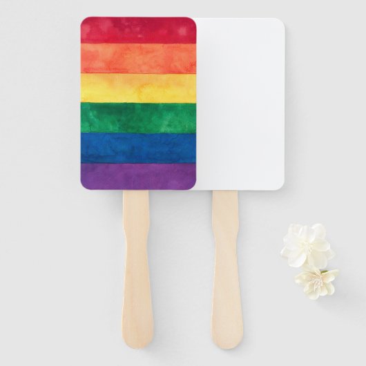 Gay Pride Rainbow Flag Handwaaier (Voorkant en achterkant)