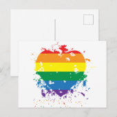 Gay Pride Rainbow Flag Heart Aankondigingskaart (Voorkant / Achterkant)