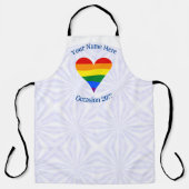 Gay Pride Rainbow Flag Heart Funky, gepersonalisee Schort (Voorkant)