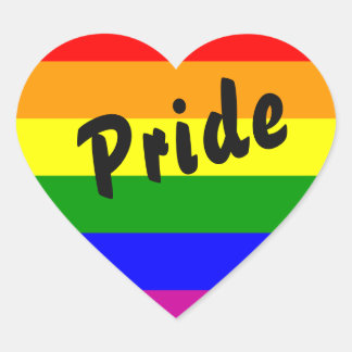 Gay Pride Rainbow Flag Heart Hart Sticker