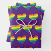 Gay Pride Rainbow Flag Heart Inpakpapier Vel (In situ)
