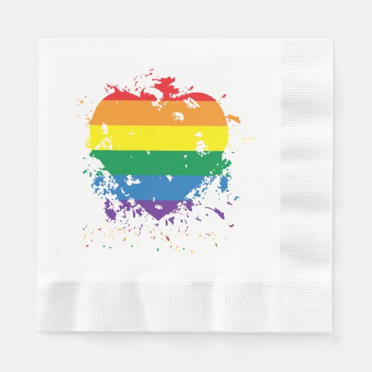 Gay Pride Rainbow Flag Heart Servet (Voorkant)