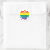 Gay Pride Rainbow Flag Heart Vierkante Sticker (Tas)