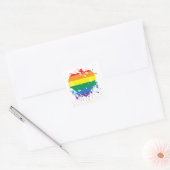 Gay Pride Rainbow Flag Heart Vierkante Sticker (Envelop)