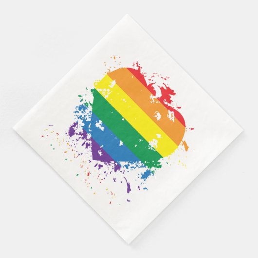 Gay Pride Rainbow Flag Hearts Servet (Hoek)