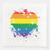 Gay Pride Rainbow Flag Hearts Servet (Voorkant)