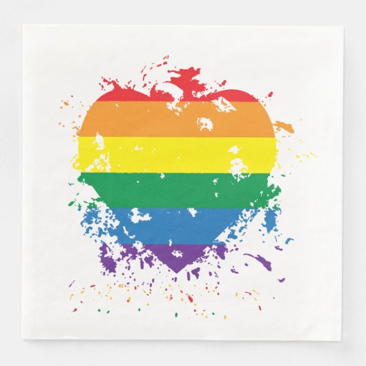Gay Pride Rainbow Flag Hearts Servet (Voorkant)