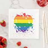 Gay Pride Rainbow Flag Hearts Servet (Insitu)